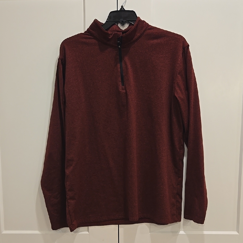 Men's Maroon Athletic Quarter Zip Pullover